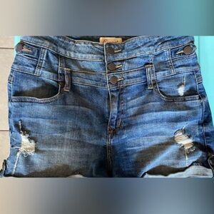 High waisted jean shorts Size Large excellent condition
